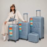 چمدان FASHION اکونومی ست کامل 4 تایی رنگ آبی اطلسی - تصویر 3