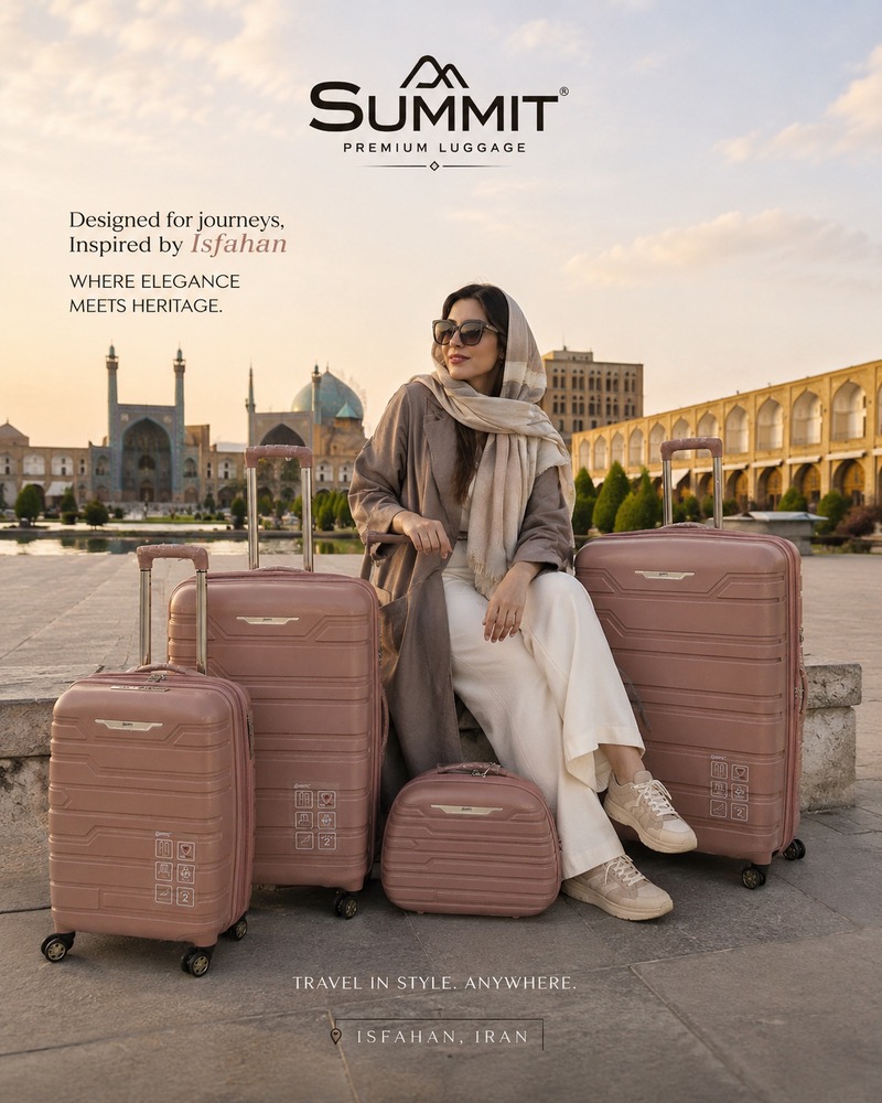 IMG_1561 چمدان سامیت 2024 ست 4 تایی summit رنگ رزگلد - تصویر 1