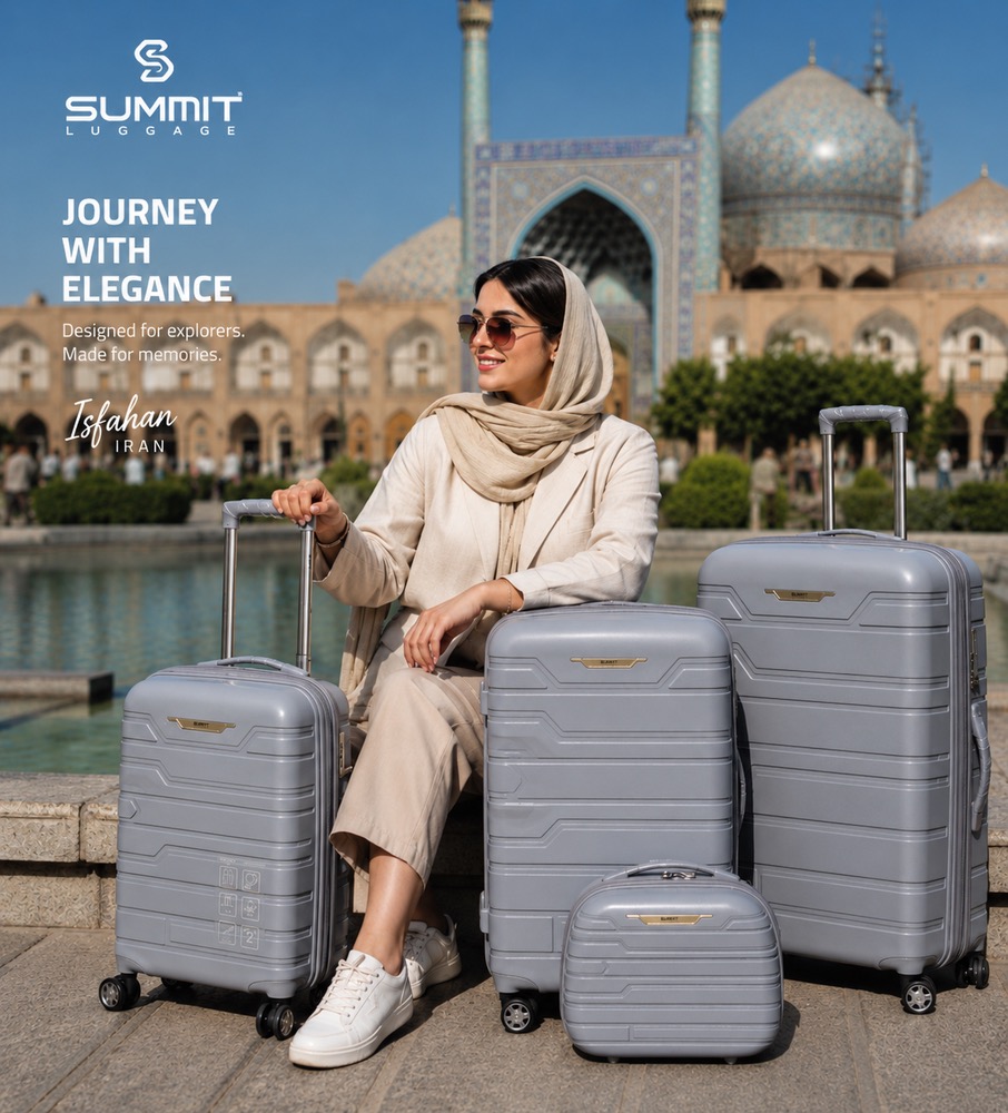 IMG_1566 چمدان سامیت 2024 ست 4 تایی summit رنگ طوسی روشن - تصویر 1